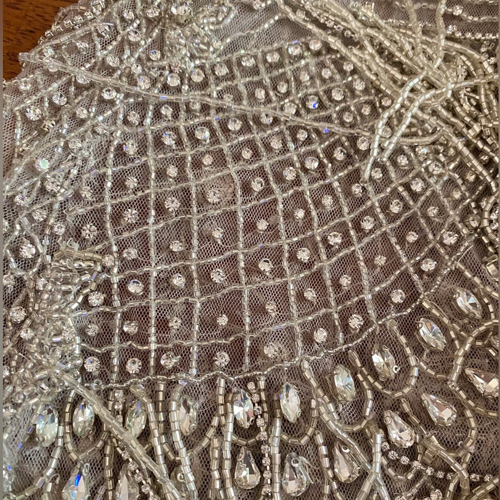 $6,995 Rachel Gilbert Dante Crystal Embellished Fringed Gown - Picture 12 of 13